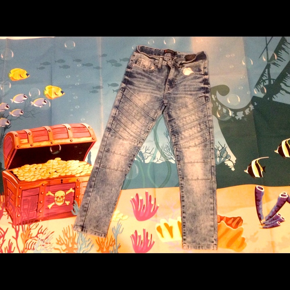 Stone washed pencil jeans